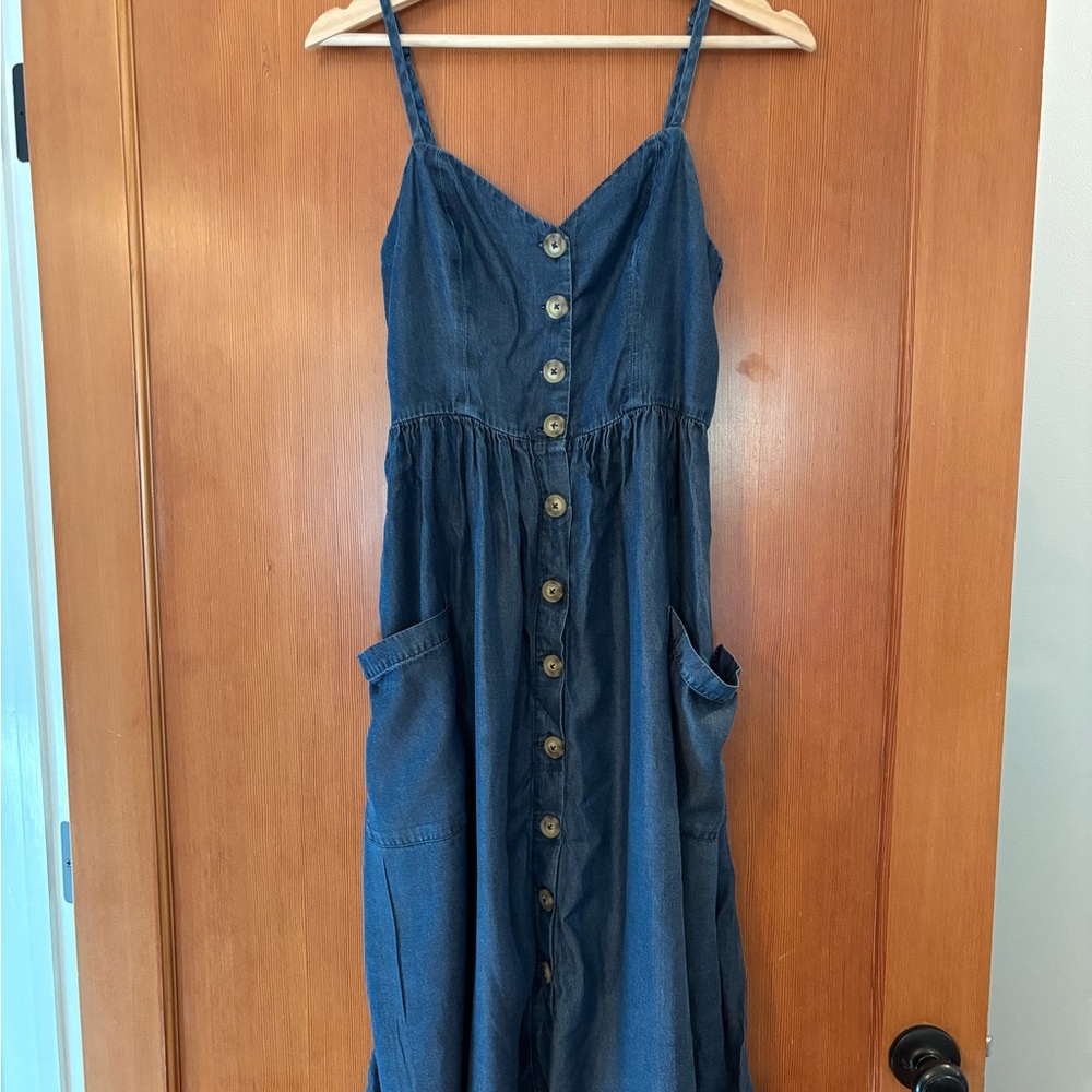 Urban OutfittersDenim Blue Button-Down Dress